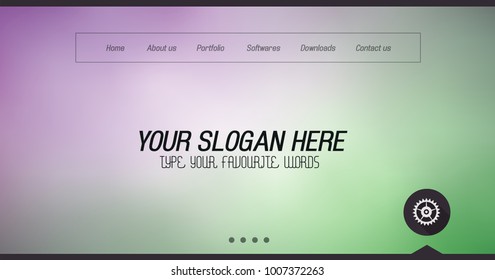 Minimal Website Home Page Design with Slider background and space for text in header and footer.
