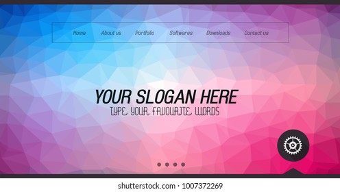 Minimal Website Home Page Design with Slider background and space for text in header and footer.
