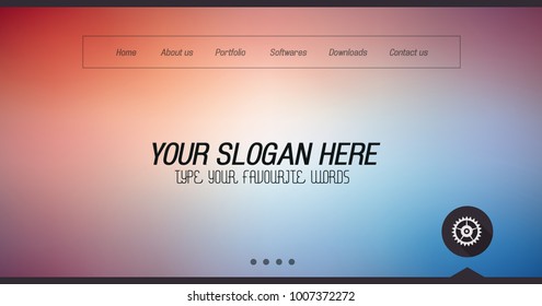 Minimal Website Home Page Design with Slider background and space for text in header and footer.