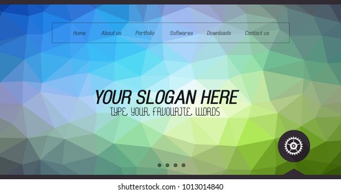 Minimal Website Home Page Design with Slider background and space for text in header and footer.