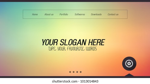 Minimal Website Home Page Design with Slider background and space for text in header and footer.