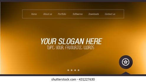 Minimal Website Home Page Design with Slider background and space for text in header and footer.