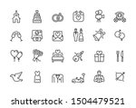 Minimal wedding icon set
- Editable stroke illustration