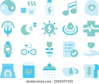 Minimal Wellness Essentials Flat Icon