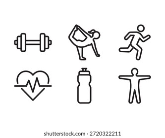 Conjunto de ícones de bem-estar mínimo e autocuidado para Spa Yoga e Mental Health Branding