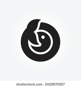 Minimales Design des Whale-Logos, Wal-Vektorvorlage