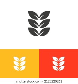 Minimal wheat grain logo vector design concept. Agriculture food farm company brand logomark illustration template. Representing health, bread, cereal, plant, seed, vegan, food, harvest.