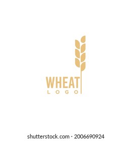 Minimal wheat logo. Ear of wheat. Geometric style. Vector illustration, flat design
