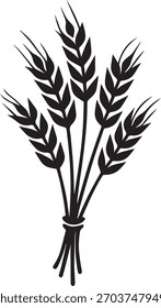 Vector mínimo de la silueta del Paquete del tallo del trigo, elemento agrícola limpio de la línea mono en fondo transparente