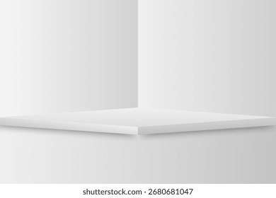 Minimal white 3D podium background clean design for business and product showcase
