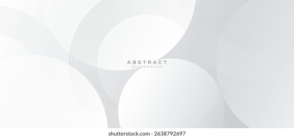 Minimal white abstract background with curved lines and subtle circular shapes in soft grayscale tones