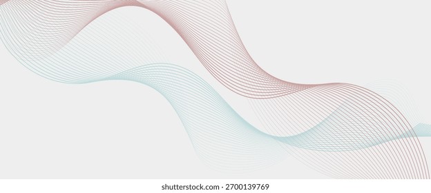 Minimal white abstract background with curved blue and red lines.