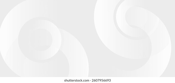 Minimal White Abstract Background with Overlapping Circular Shapes. Modern circle lines pattern. Minimal geometric design.