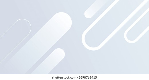 Minimal white abstract background with smooth gradient shapes and rounded lines. Modern geometric design perfect for banners, presentations, or technology themes.