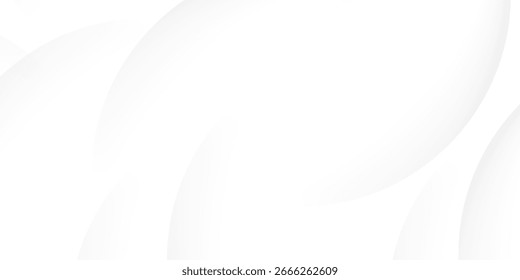 Minimal white abstract background with soft curved shapes and smooth gradients, suit for banner, web, brochure, presentation