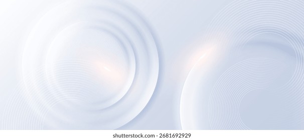 Fondo abstracto blanco mínimo con ondas circulares suaves