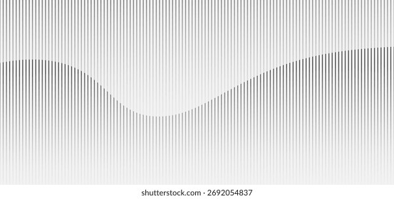 Minimal white abstract background with wavy vertical lines creating a smooth flowing pattern. Elegant gradient design ideal for modern banners, presentations, or minimalist posters.
