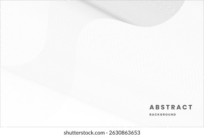 Minimal White Abstract Line Background. Elegant Curve Pattern for Modern Corporate and Technology Design. Illustration vector 10 eps.