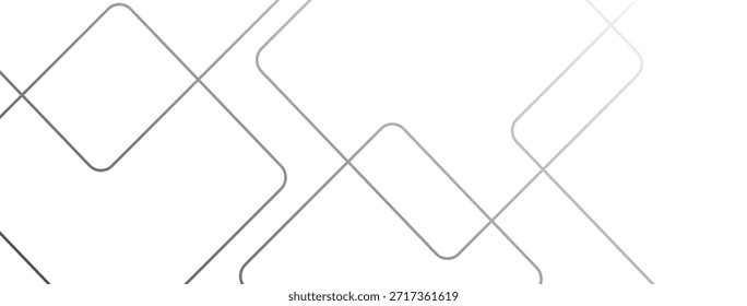 Minimal White Abstract Line Background with Geometric Rounded Shapes Modern Clean Vector Style