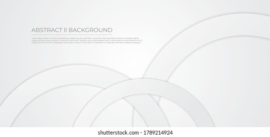 Minimal white background abstract design circle shape overlap layer. vector illustration.