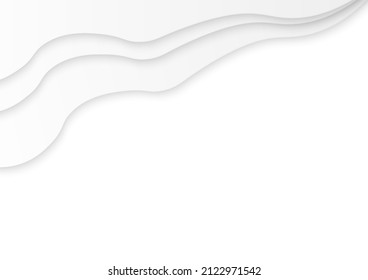 Minimal white background. Abstract paper cut style. Curve form art layer. Vector illustrator graphic.