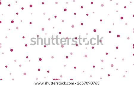 Minimal white background with scattered pink and red polka dots. Cute and playful dot pattern for kids, festive, or decorative designs.
