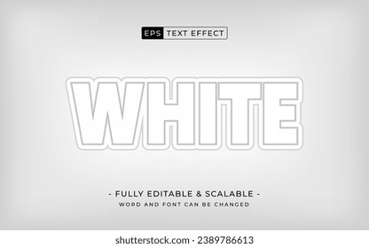 minimal white bold 3d editable text effect