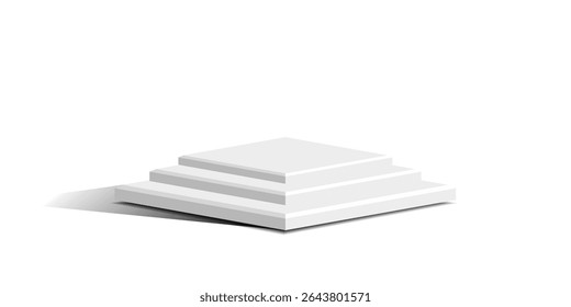 Minimal white cube block vector on clean background, ideal for mockup, product display, geometric presentation, abstract 3D design, modern composition, or minimalist creative concept layout.