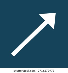 Icono de flecha diagonal blanca mínima colección Fondo verde azulado Vector Símbolo plano ui Navegación Crecimiento comercial Disminución de beneficios Dirección arriba abajo izquierda derecha Moderno Diseño digital simple Elemento de Web