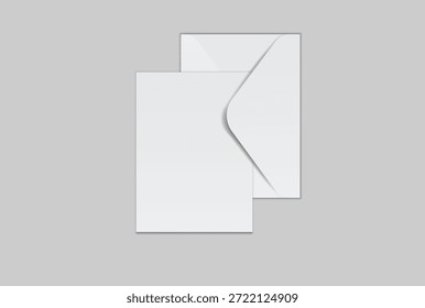 Sobre blanco mínimo y maqueta de papel sobre fondo neutral, composición de papelería limpia para marca corporativa, correspondencia comercial, diseño de invitación, presentación impresa