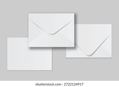 Sobre blanco mínimo y maqueta de papel sobre fondo neutral, composición de papelería limpia para marca corporativa, correspondencia comercial, diseño de invitación, presentación impresa