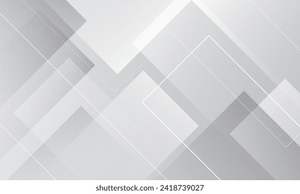 Minimal white geometric background. Dynamic shapes composition. Eps10 vector