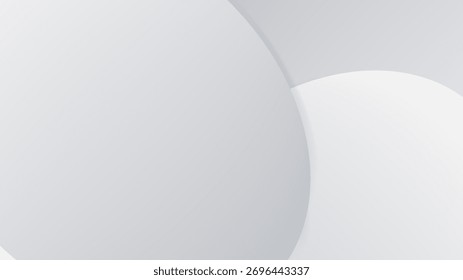 Minimaler weißer und grauer abstrakter Hintergrund mit überlappenden Kreisen. Anzug für Banner, Web, Broschüre, Broschüre und Präsentation