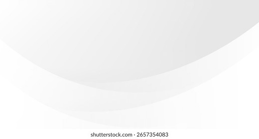 Minimaler weißer und grauer abstrakter Hintergrund mit dynamischen Kurven. Vektorgrafik