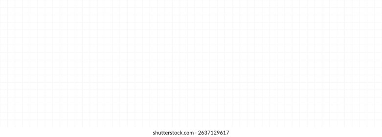 Minimal white grid background with soft lines on a light surface. Ideal for tech, design, blueprint, and planning themes. Vector Illustration.