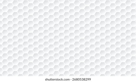 Minimal white hexagon background with honeycomb style pattern, perfect for web, print, wallpaper, branding, and modern graphic design projects