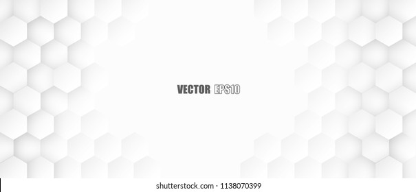 Minimal white hexagon background with soft shadows, clean and modern abstract design.