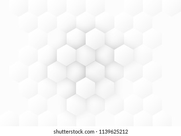 Minimal white hexagon background with soft shadows, clean and modern abstract design.