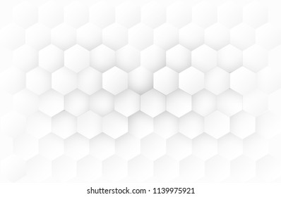 Minimal white hexagon background with soft shadows, clean and modern abstract design.