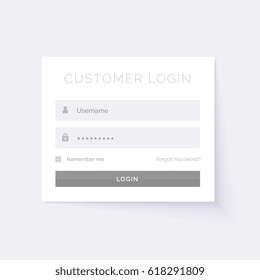 minimal white login form design template