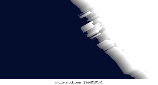 Minimal white Paper Ripped Frame In Wall Grunge Background