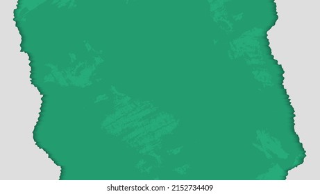Minimal White Paper Torn Frame In Green Grunge Background
