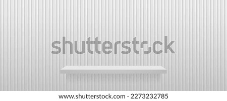 minimal white slat wall background with shelf 3d illustration vector Сток-фото © 