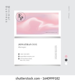 minimal white sweet pink business card. Vector Illustration EPS10.