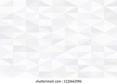 Minimal white triangle mosaic backdrop. Geometric hipster triangular background, Gradation vector
