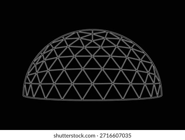 Mínima Ilustración vectorial de cúpula de alambre blanco.