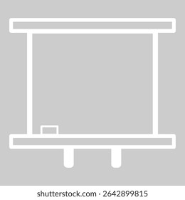 Ícone de quadro de comunicações mínimo para treinamento e uso em sala de aula.