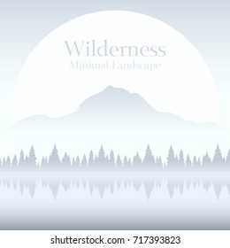 minimal wilderness landscape with copy space vector illustration