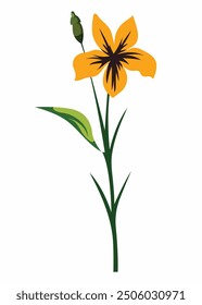 Minimale Wildblume. Flache Vektorgrafik
