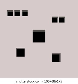 Minimal window or Wall box black and Purple pastel background vector isolated